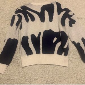 Abstract Black and White Sweater